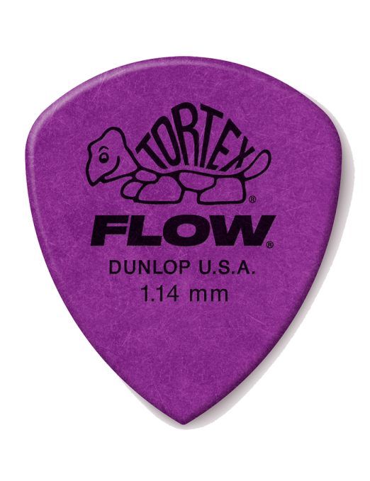 Dunlop® 558 Tortex® Flow® Uñetas Calibre: 1.14 | Color: Morado Bolsa: 12 Unidades