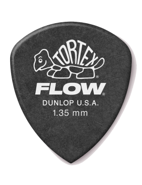 Dunlop® 558 Tortex® Flow® Uñetas Calibre: 1.35 mm | Color: Negro Bolsa: 12 Unidades