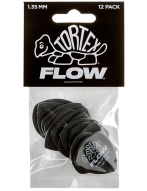 Dunlop® 558 Tortex® Flow® Uñetas Calibre: 1.35 mm | Color: Negro Bolsa: 12 Unidades