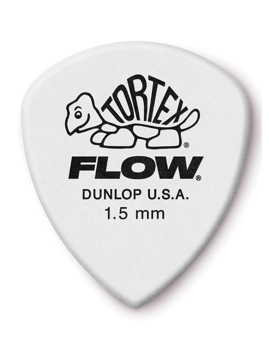 Dunlop® 558 Tortex® Flow® Uñetas Calibre: 1.50 mm | Color: Blanco Bolsa: 12 Unidades