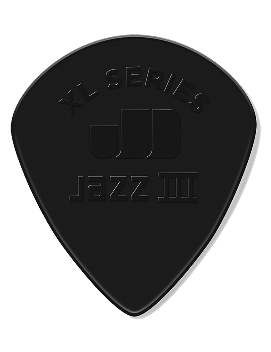 Dunlop® 47 Uñetas Jazz III XL Stiffo Calibre: 1.38 mm | Color: Negro Bolsa: 24 Unidades
