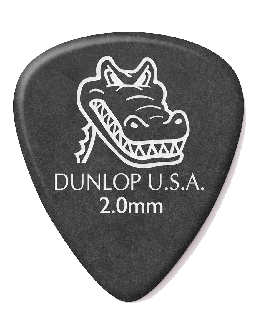 Dunlop® 417 Uñetas Gator Grip® Standard Calibre: 2.0 mm | Color: Negro Bolsa: 12 Unidades