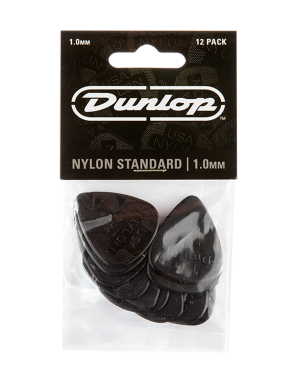 Dunlop® 44 Uñetas Nylon Standard Calibre: 1.00 mm | Color: Negro Bolsa: 12 Unidades
