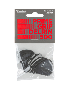 Dunlop® 450 Uñetas Delrin 500 Prime Grip® Calibre: .96 mm | Color: Negro Bolsa: 12 Unidades
