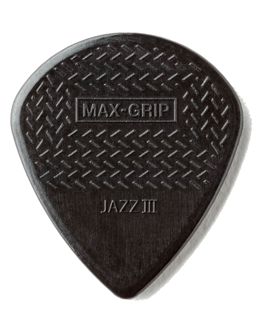 Dunlop® 471-3S Uñetas Max-Grip® Jazz III Stiffo | Color: Negro Bolsa: 6 Unidades