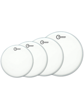 Aquarian Drumheads® TC-A Texture Coated™ Parche Set Blanco Prepack: TC1x10"-TC1x12"-TC1x14"+TC1x14"
