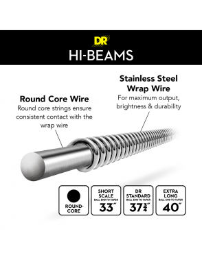 DR HI-BEAMS™ BS-45 Cuerdas Sueltas Bajo Eléctrico Calibre: .045