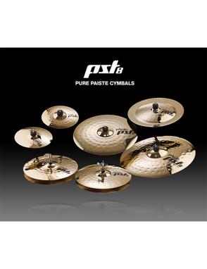 Paiste® PST8 Platillos Set Rock: Rock Hi-Hat 14" Rock Crash 16" Rock Ride 20"