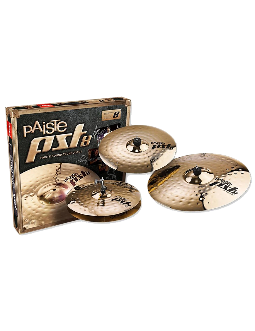 Paiste® PST8 Rock Set Platillos Rock Hi-Hat 14" Rock Crash 16" Rock Ride 20"