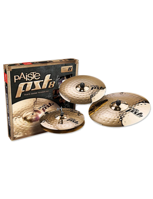 Paiste® PST8 Rock Set Platillos Rock Hi-Hat 14" Rock Crash 16" Rock Ride 20"