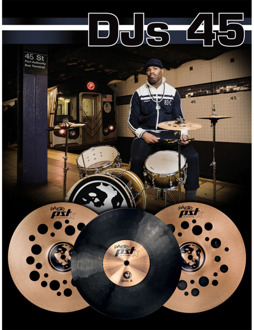 Paiste® PSTX Platillos Set DJs 45: Hi-Hat 12" Crash 12" Ride 12"