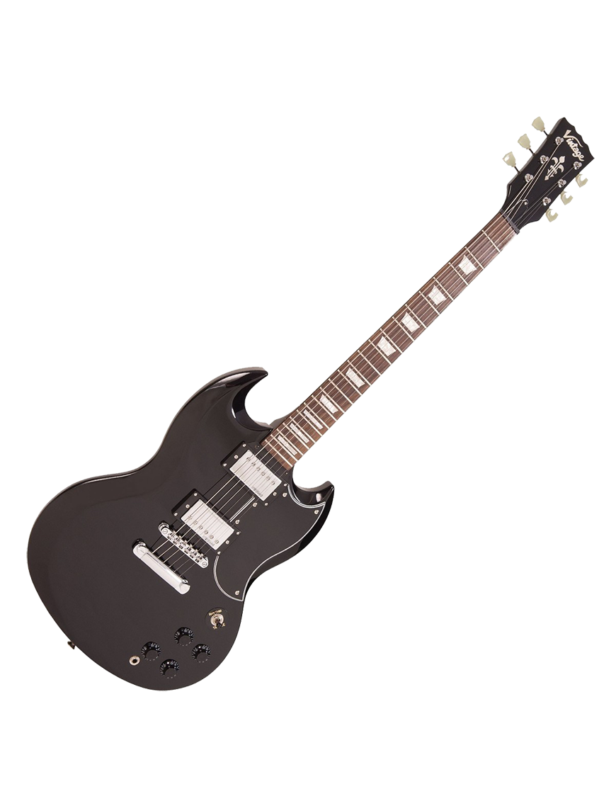 Vintage® VS6 Guitarra Eléctrica SG Color: Gloss Black