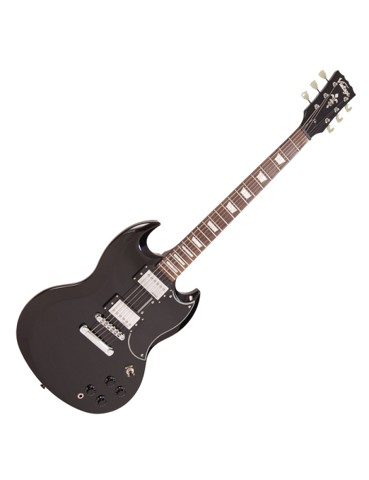 Vintage® VS6 Guitarra Eléctrica SG Color: Gloss Black