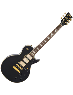 Vintage® V1003 Guitarra Eléctrica Les Paul® Hardware Gold | Color: Boulevard Black