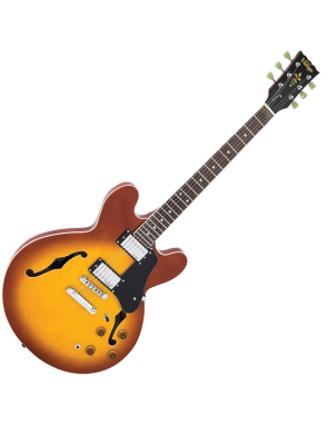 Vintage® VSA500 Guitarra Eléctrica Semi Hollow 335 | Color: Honeyburst