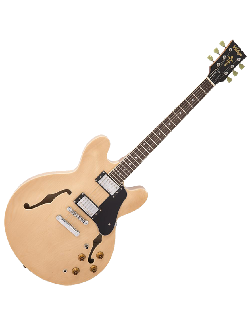 Vintage® VSA500 Guitarra Eléctrica Semi Hollow 335 | Color: Natural Maple