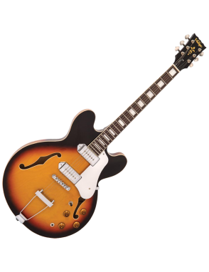Vintage® VSA500P Guitarra Eléctrica Semi Hollow Cordal | Color: Sunburst