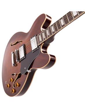Vintage® VSA500 Guitarra Eléctrica Semi Hollow 335 | Natural Walnut