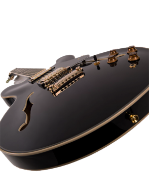 Vintage® VSA500 Guitarra Eléctrica Semi Hollow 335 |Gloss Black