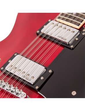 Vintage® VSA500 Guitarra Eléctrica 12 Cuerdas Semi Hollow 335 | Cherry Red