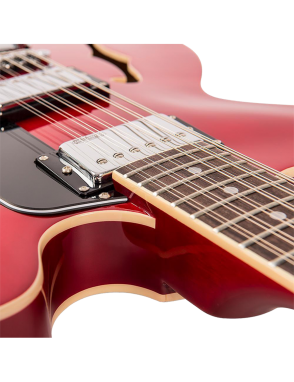 Vintage® VSA500 Guitarra Eléctrica 12 Cuerdas Semi Hollow 335 | Cherry Red