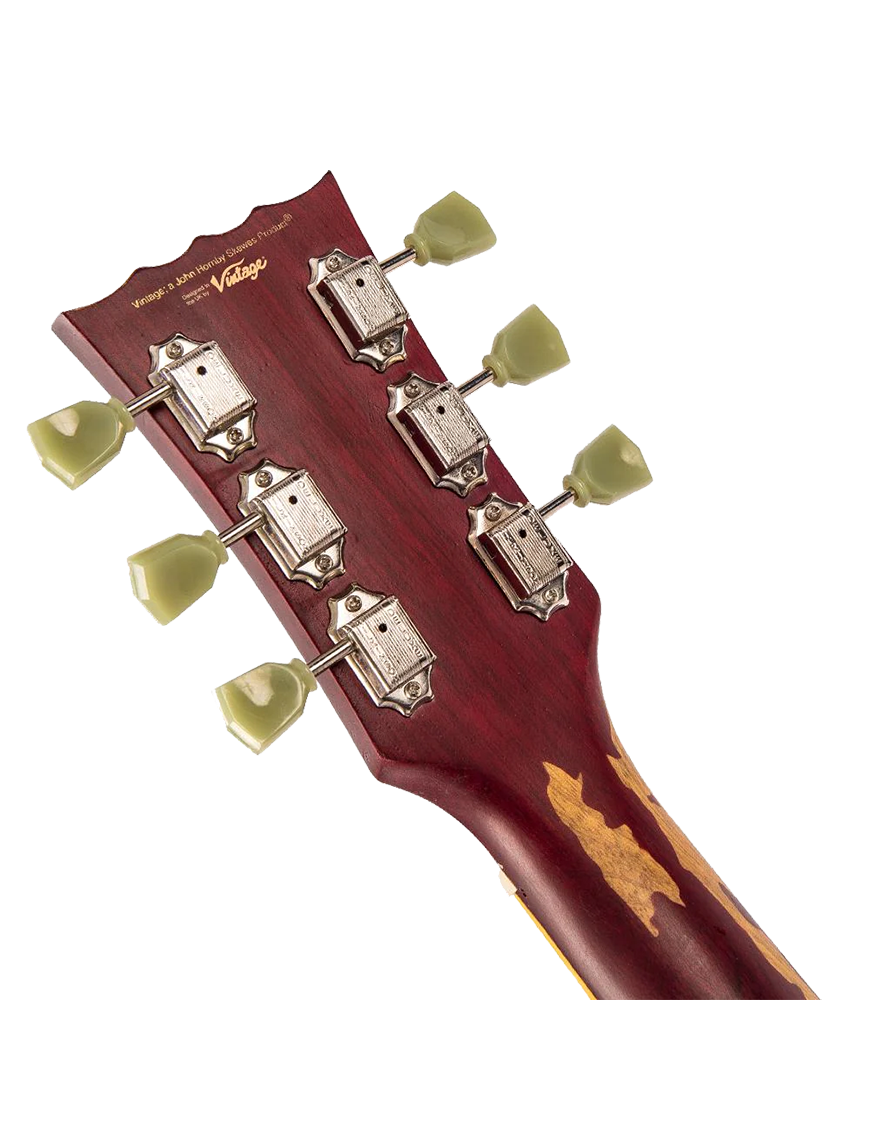 Vintage V100 Guitarra Eléctrica Les Paul® Gastada | Cherry Sunburst
