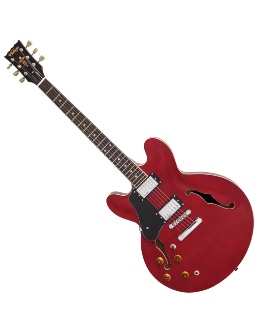 Vintage® LVSA500 Guitarra Eléctrica Zurdo Semi Hollow 335 | Cherry Red