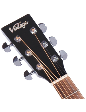 Vintage® VE300 Guitarra Folk Electroacústica  Fishman® | Gloss Black