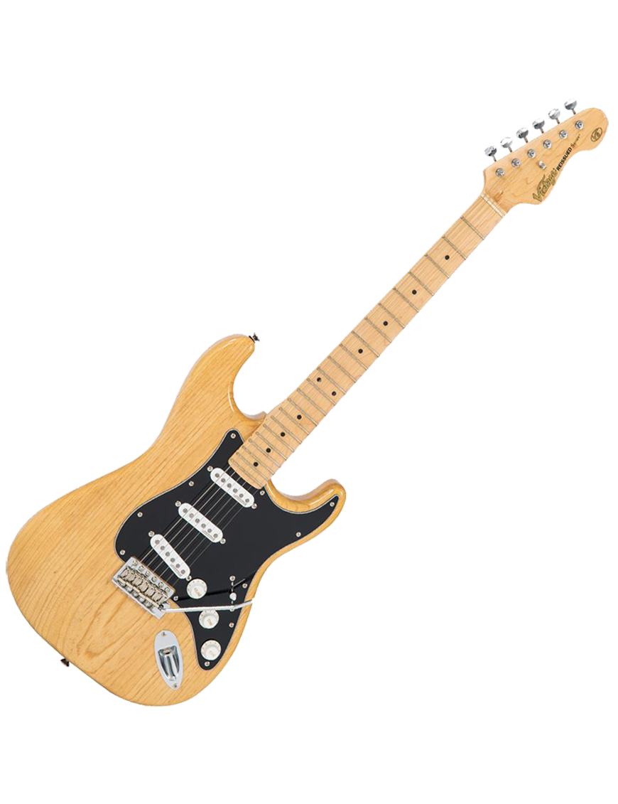 Vintage® V6M Guitarra Eléctrica SSS Maple Tremolo | Natural Ash