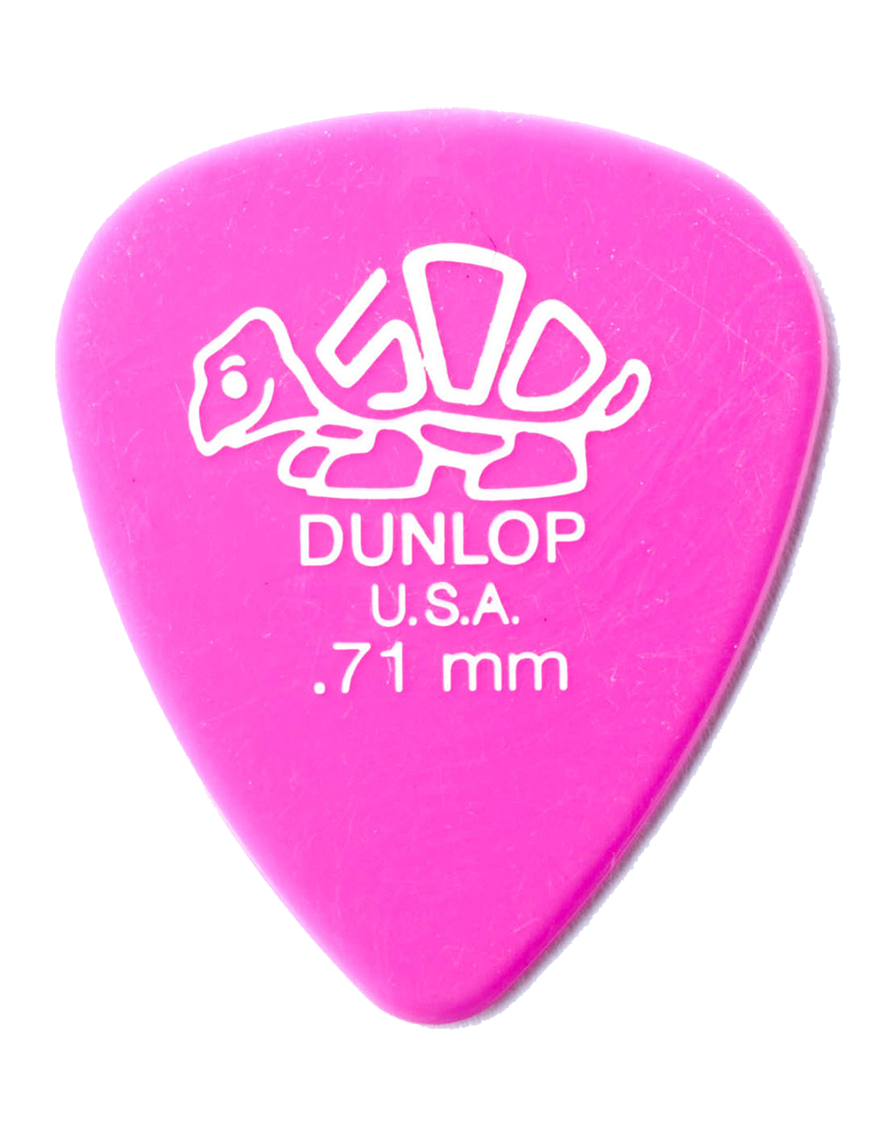 Dunlop® 41 Delrin 500 Uñetas Tortex® Calibre: .71 mm Color: Rosada |12 Unidades