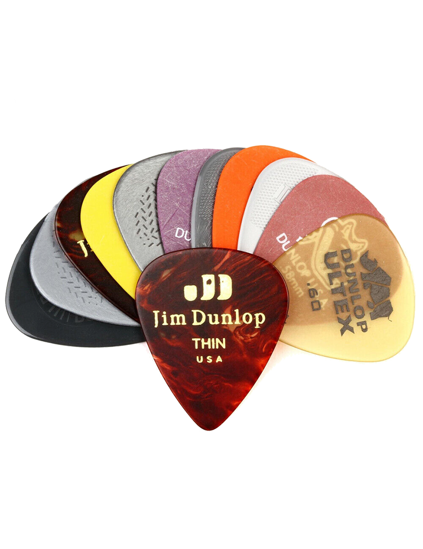 Dunlop® PVP101 Uñetas Variety Pack Calibres: Light Medium | 12 Unidades