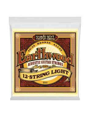 Ernie Ball® Cuerdas Guitarra Acústica Folk 12 Cuerdas 2010 Earthwood Bronze 80/20 Light 9-46