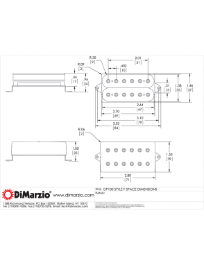 DiMarzio® DP100 Super Distortion® F-Spaced Cápsulas Guitarra Eléctrica Humbucker Black