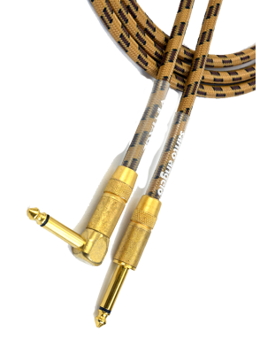 Santo Angelo® VINTAGE Cable Instrumentos Plug ¼" a Plug ¼" L 90° OFHC | 3.05 mt