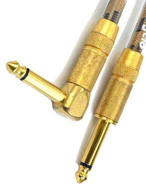 Santo Angelo® VINTAGE Cable Instrumentos Plug ¼" a Plug ¼" L 90° OFHC | 3.05 mt