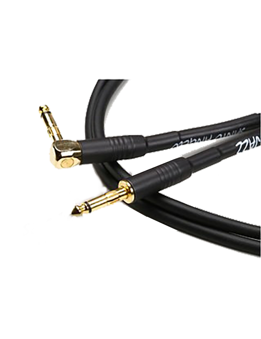 Santo Angelo® JAZZ Cable Instrumento Plug ¼" Recto a Plug ¼" L 90° OFHC | 4.57 mt