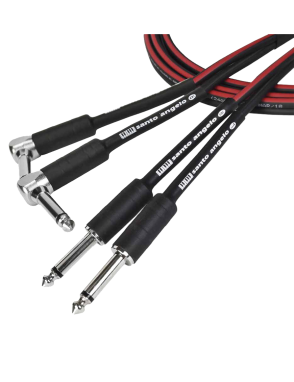 Santo Angelo® TK Cable Teclado Estéreo 2Plug ¼" Recto a 2Plug ¼" L 90° OFHC | 4.57 mt