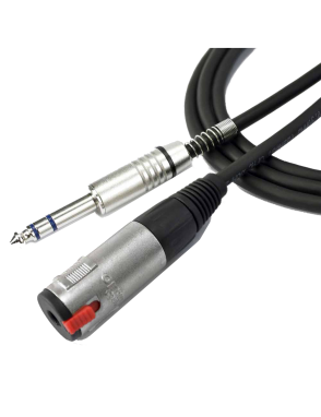 Santo Angelo® AC19 Cable Audio Extensión Plug ¼" TRS Macho a Plug ¼" TRS Hembra OFHC | 6 mt