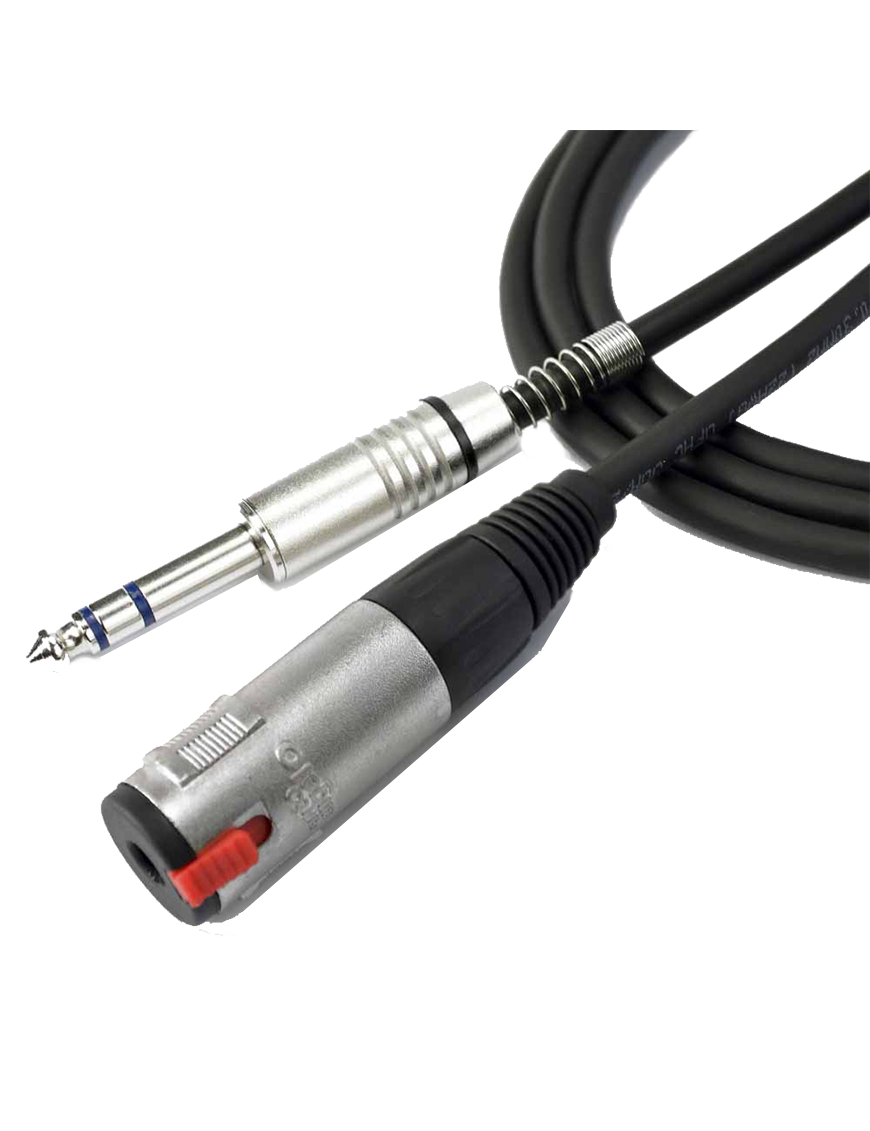 Santo Angelo® AC19 Cable Audio Extensión Plug ¼" TRS Macho a Plug ¼" TRS Hembra OFHC | 6 mt