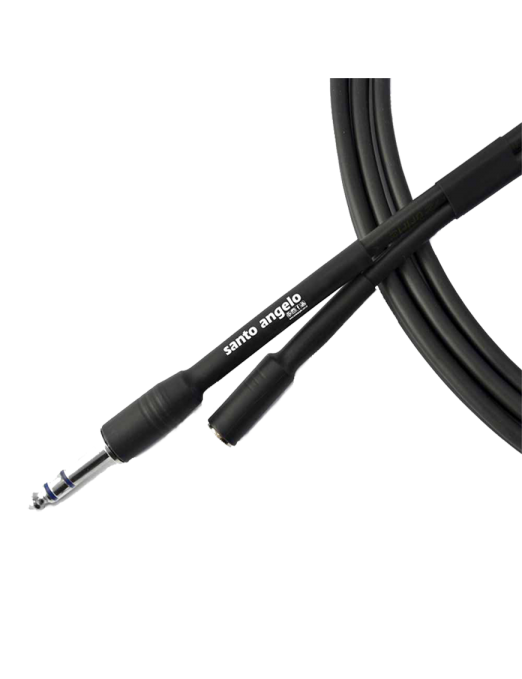 Santo Angelo® Cable Audio Extensión Plug ¼" TRS a Mini Plug ⅛" TRS Hembra OFHC | 4.5 mt