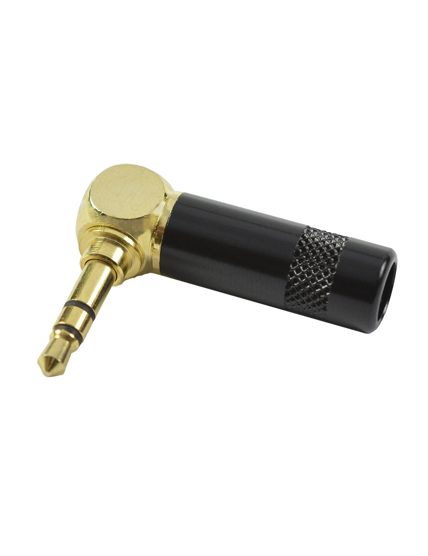 Santo Angelo® P2 Conector Mini Plug ⅛" 90º L Estéreo Bañado en Oro