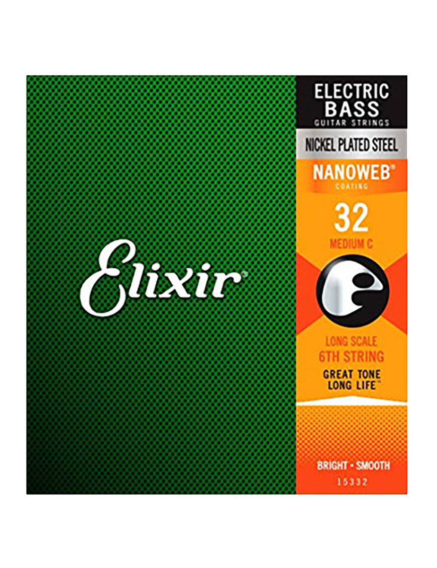 Elixir® 15332 Cuerdas Bajo Eléctrico Suelta NANOWEB® Medium Do (C) 32