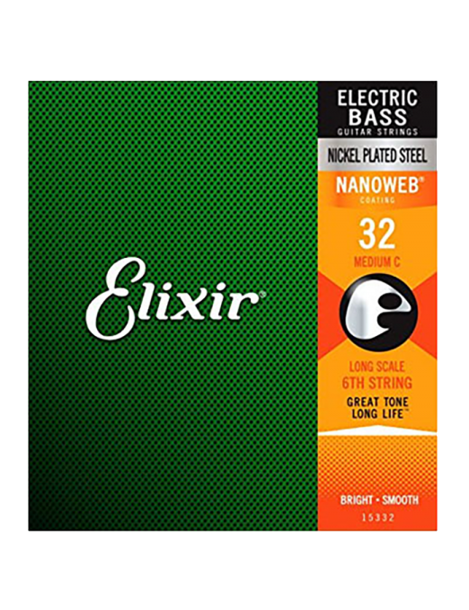 Elixir® 15332 Cuerdas Bajo Eléctrico Suelta NANOWEB® Medium Do (C) 32
