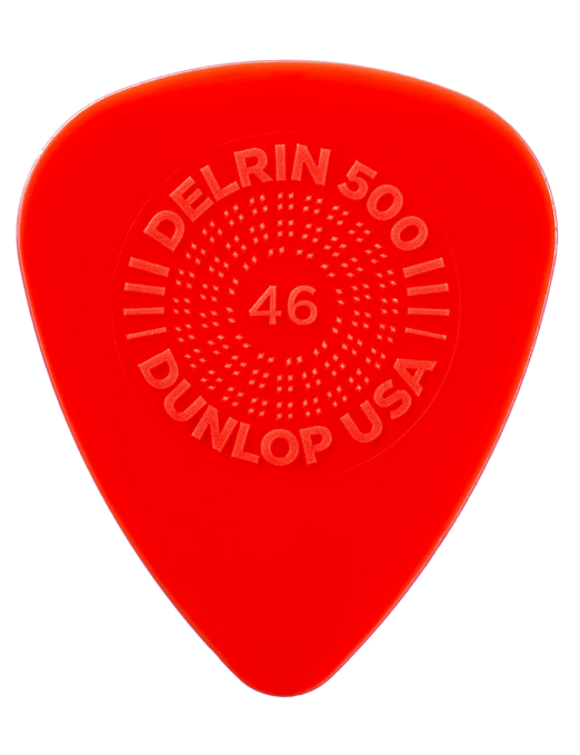 Dunlop® 450 Uñetas Delrin 500 Prime Grip® Calibre: .46mm Color: Rojo | 12 Unidades