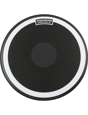 Aquarian Drumheads® SKIII-20BK SUPER KICK III™ Parche Bombo 20" Texture Coated™ Power Dot™ Negro
