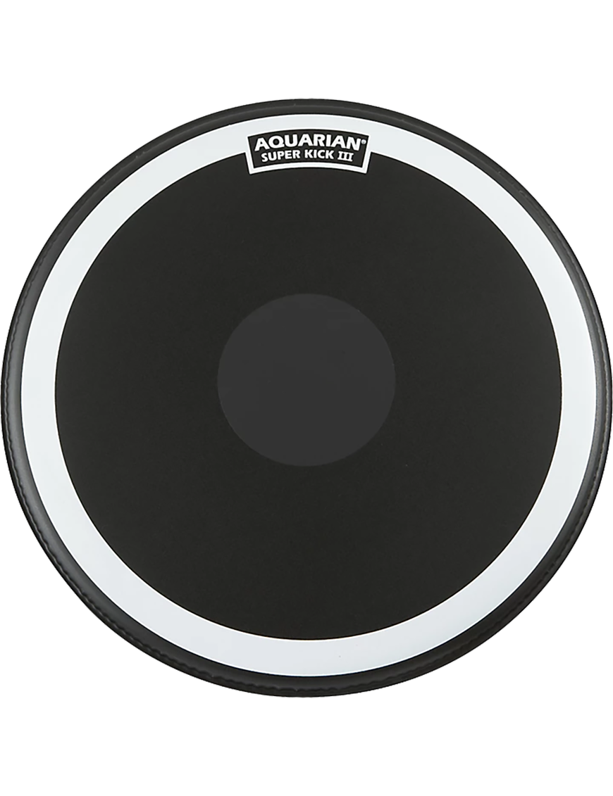 Aquarian Drumheads® Parche Bombo 20" SKIII-20BK SUPER KICK III™ Texture Coated™ Power Dot™ Negro