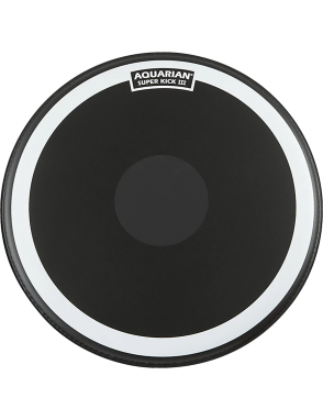 Aquarian Drumheads® SKIII-24BK SUPER KICK III™ Parche Bombo 24" Texture Coated™ Power Dot™ Negro
