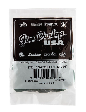 Dunlop® 417 Uñetas Gator Grip® Standard Calibre: 1.50mm Color: Verde Oliva | 72 Unidades