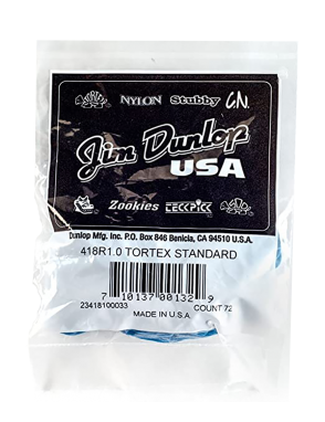 Dunlop® 418 Tortex® Standard Uñetas Calibre: 1.00 mm Color: Azul | 72 Unidades