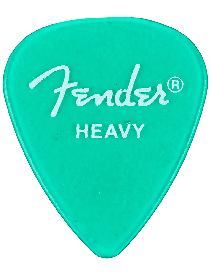 Fender®  351 CALIFORNIA CLEAR™ Uñetas Calibre: Heavy Color: Surf Green | 12 Unidades